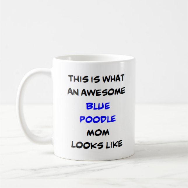 Poodle, blau, Mama, phantastisch Kaffeetasse (Links)