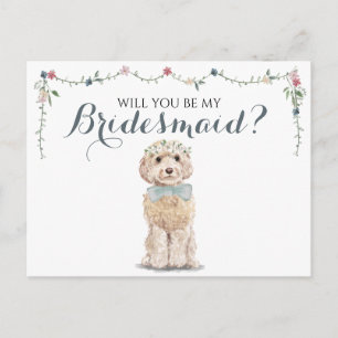 Poodle Boo Dog Brautparty ist meine Bridesmaid Einladungspostkarte