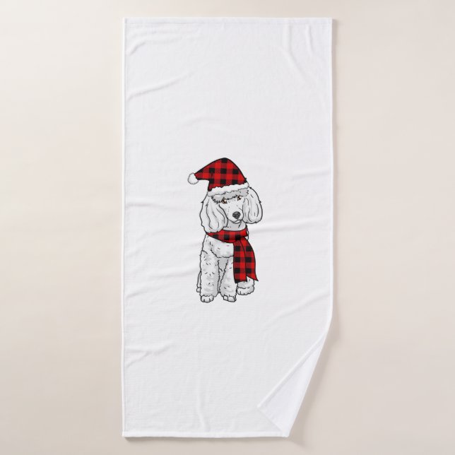 Poodle Buffalo Kariert Poodles Dog Lover Christmas Badehandtuch (Badehandtuch)