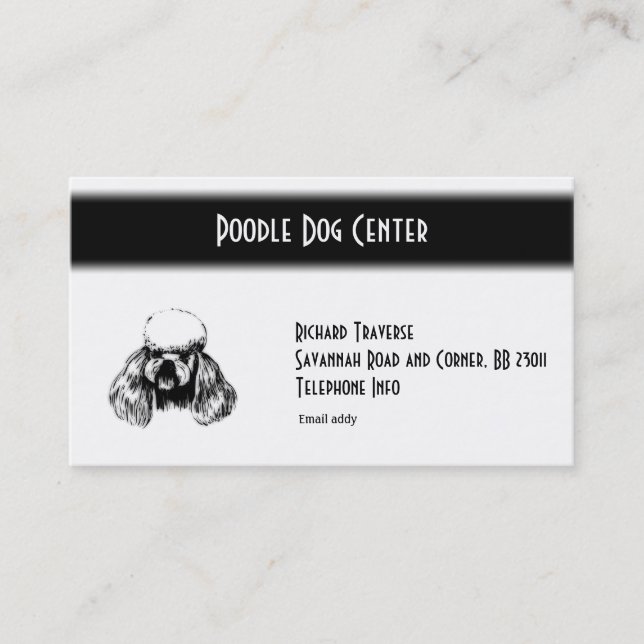 Poodle Business Card Visitenkarte (Vorderseite)