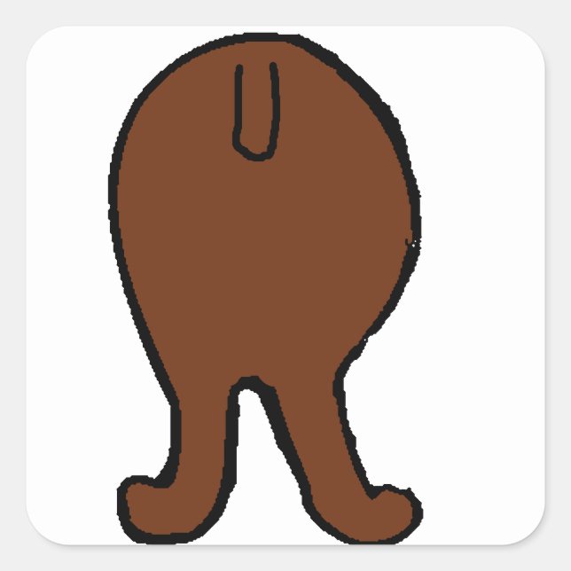 Poodle Butt Quadratischer Aufkleber (Vorderseite)