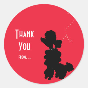 Poodle Chien Anniversaire Fête Favoriser Sticker