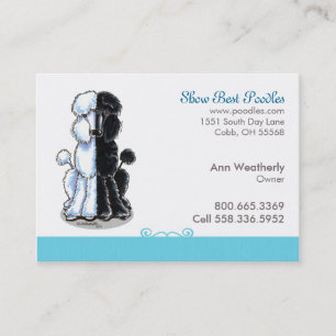 Poodle Chien Art Animal de compagnie Bleu Carte de