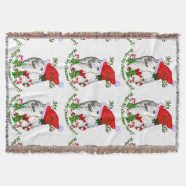 Poodle Christmas froh Decke