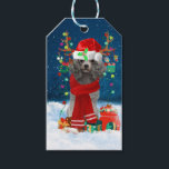 Poodle Christmas Geschenkanhänger<br><div class="desc">Der Schneehund mit Weihnachtsmannmütze- und Weihnachtsgeschenken ist ein ideales Weihnachtsgeschenk für jemanden,  der diese Hündin Liebe.</div>