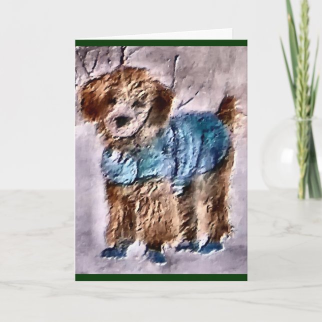 Poodle Christmas Geschenke Feiertagskarte (Vorderseite)