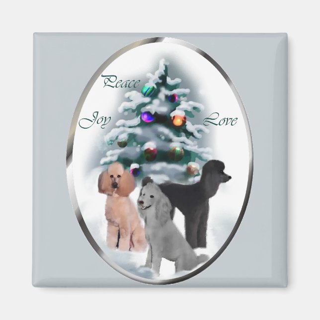 Poodle Christmas Geschenke Magnet (Vorne)