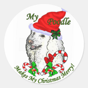 Poodle Christmas Geschenke Runder Aufkleber