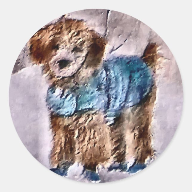 Poodle Christmas Geschenke Runder Aufkleber (Vorderseite)