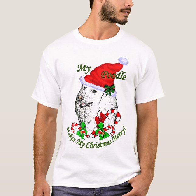 Poodle Christmas Geschenke T-Shirt (Vorderseite)