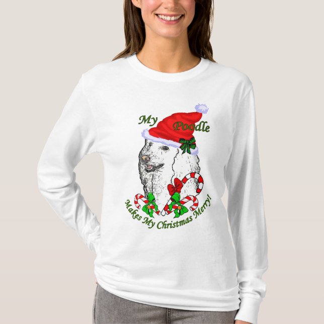 Poodle Christmas Geschenke T-Shirt (Vorderseite)