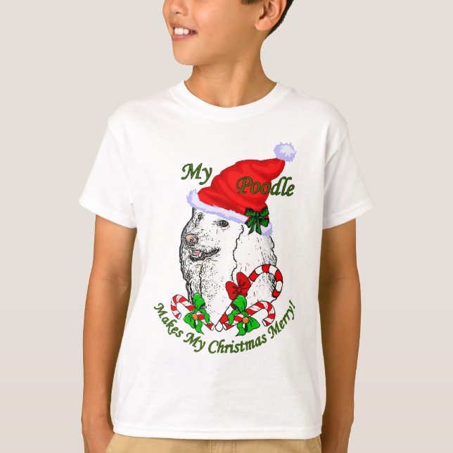 Poodle Christmas Geschenke T-Shirt (Vorderseite)