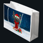 Poodle Christmas Große Geschenktüte<br><div class="desc">Der Schneehund mit Weihnachtsmannmütze- und Weihnachtsgeschenken ist ein ideales Weihnachtsgeschenk für jemanden,  der diese Hündin Liebe.</div>