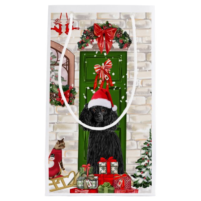 Poodle Christmas Kleine Geschenktüte (Vorderseite)