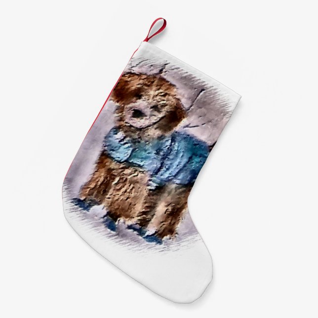 Poodle Christmas Kleiner Weihnachtsstrumpf (Vorderansicht (hängend))
