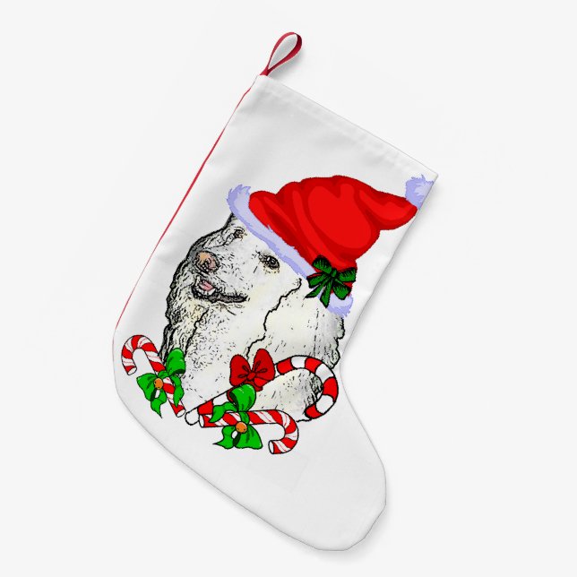 Poodle Christmas Kleiner Weihnachtsstrumpf (Vorderansicht (hängend))