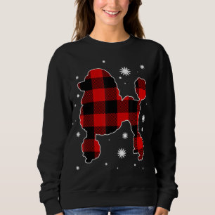 Poodle Christmas Pajama Dog Buffalo Karierten Xmas Sweatshirt