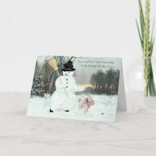 Poodle Christmas Snowman Feiertagskarte