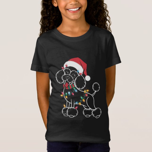 Poodle Christmas T-Shirt (Vorderseite)