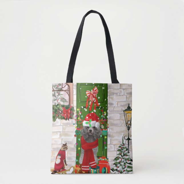 Poodle Christmas Tasche (Vorderseite)