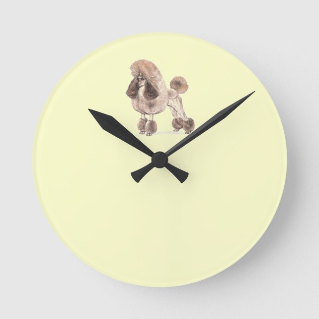 Poodle — Coat anzeigen Runde Wanduhr (Vorderseite)
