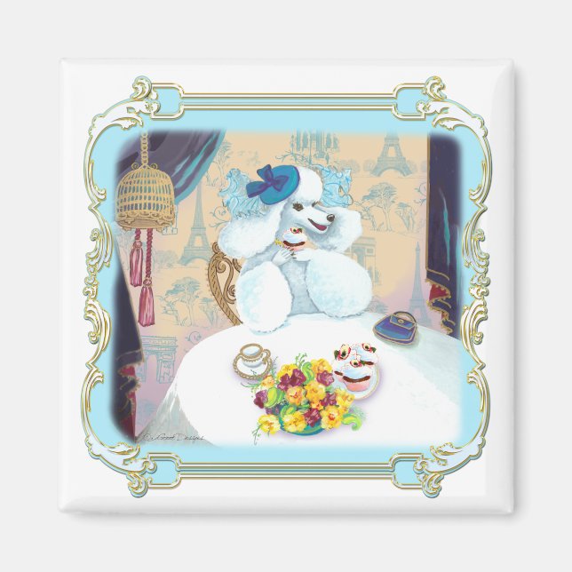 Poodle Cupcake Tee Party Magnet (Vorne)