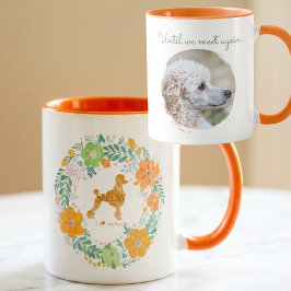 Poodle Custom Memorial Floral Mug with Photo Tasse