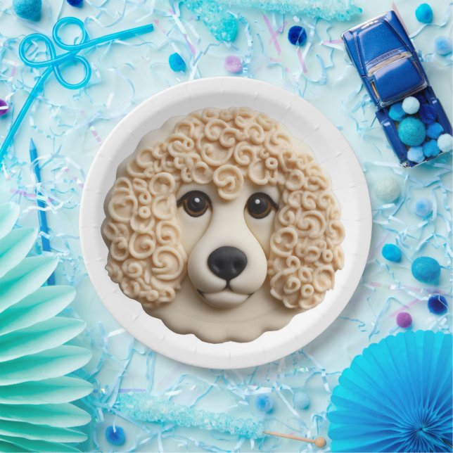 Poodle Dog 3D Inspiriert Pappteller (Party)