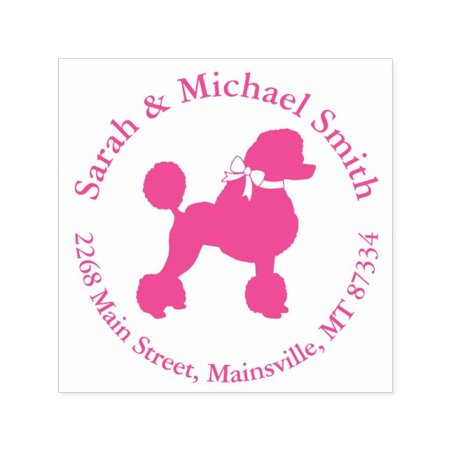 Poodle Dog Baby Dusche Puppy Pink Girl Permastempel (Design)
