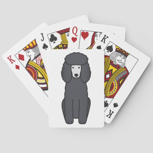 Poodle Dog Cartoon Spielkarten (Rückseite)