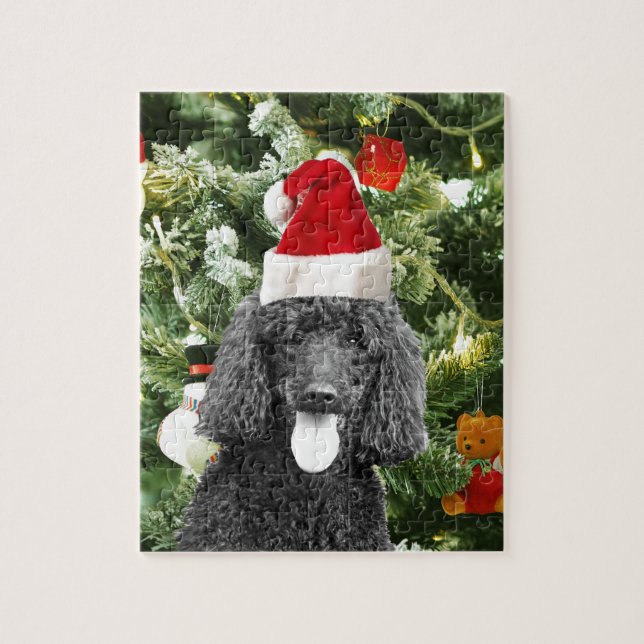 Poodle Dog Christmas Tree Snowman Red Weihnachtsma (Vertikal)