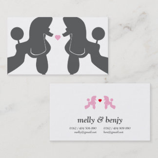 Poodle Dog Couple Visitenkarte