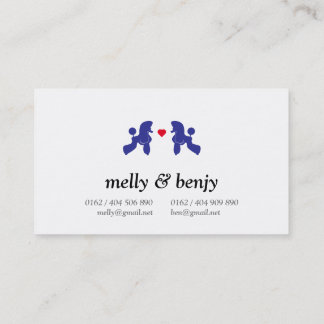 Poodle Dog Couple Visitenkarte