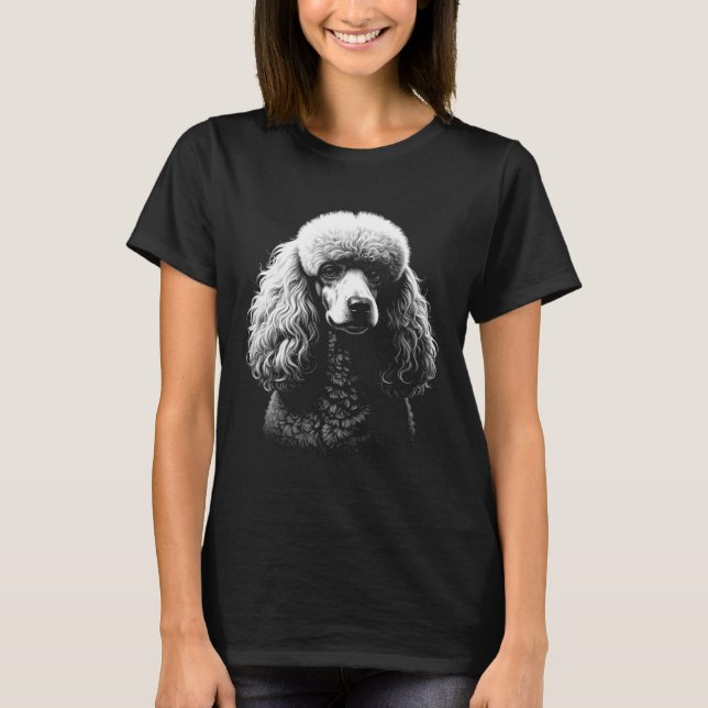 Poodle Dog Dark Art Women’s Black Tee (Vorderseite)