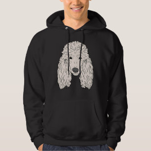 Poodle Dog Face Hand gezogen weißes Fell Hoodie