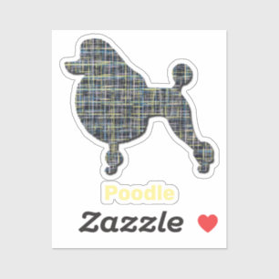 Poodle Dog Gelb & Blau Gitter Klassischer Cut Stic Aufkleber