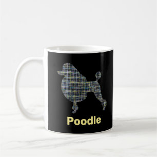 Poodle Dog Gelb & Blau Gitter Linien Kaffeetasse