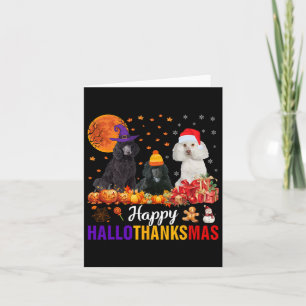 Poodle Dog Hallothanksmas Halloween Thanksgi Karte