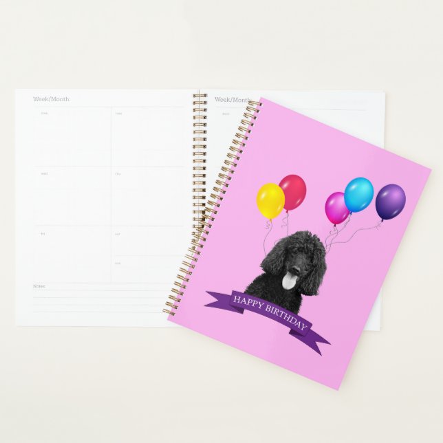 Poodle Dog Happy Birthday Geschenktasche Planer (Anzeige)