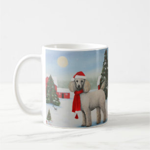 Poodle Dog in Schnee Weihnachten Kaffeetasse