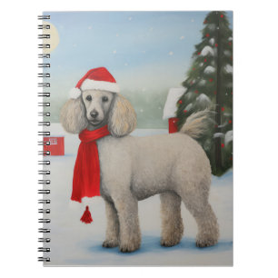 Poodle Dog in Schnee Weihnachten Notizblock