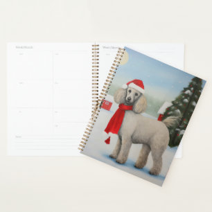 Poodle Dog in Schnee Weihnachten Planer