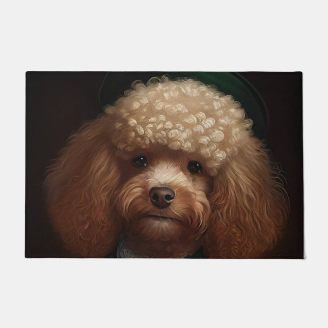 Poodle Dog in St. Patrick's Day Dress Fußmatte (Vorderseite)