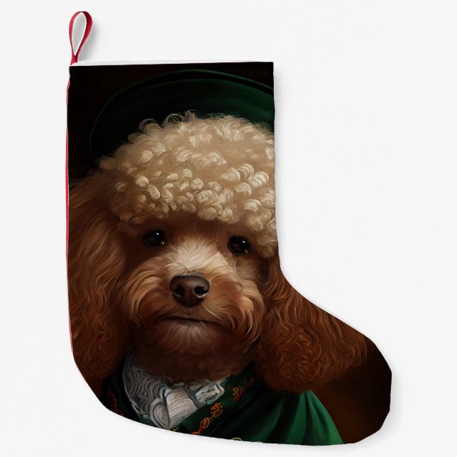 Poodle Dog in St. Patrick's Day Dress Kleiner Weihnachtsstrumpf (Vorderseite)