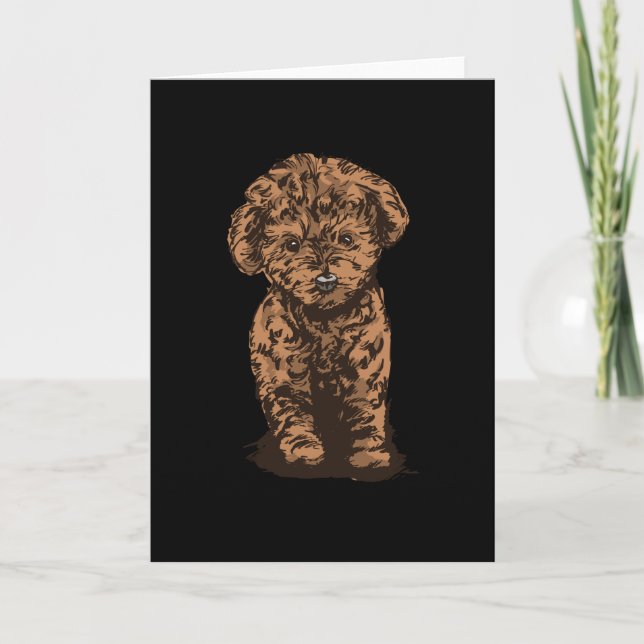 Poodle Dog Karte (Vorderseite)