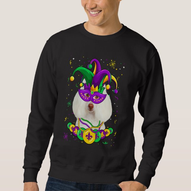 Poodle Dog Lover Mardi Gras Carnival Funny Mask Be Sweatshirt (Vorderseite)