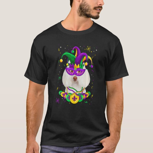 Poodle Dog Lover Mardi Gras Carnival Funny Mask Be T-Shirt (Vorderseite)