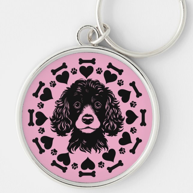 Poodle Dog Owner Schlüsselanhänger (Vorne)