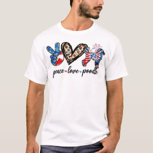Poodle Dog Peace Liebe Poodle Dog Gefärbte Krawatt T-Shirt