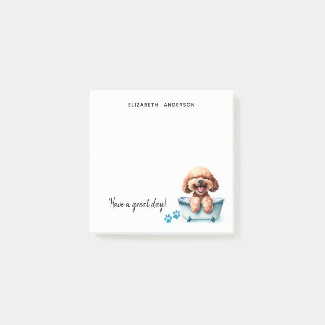 Poodle Dog Personalisiert Post-it Klebezettel (Vorderseite)